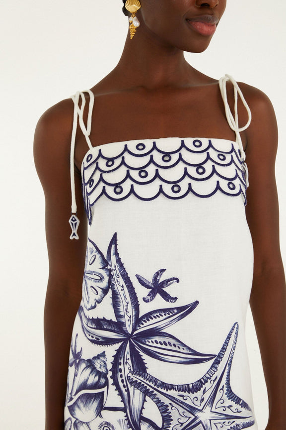 Off-White Coast Stars Euroflax Premium Linen Mini Dress  Regular priceDre