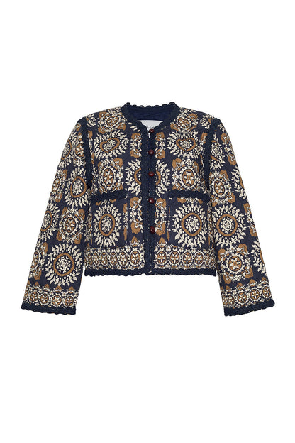 Cara Cara Marissa Jacket - Blue Medallion Tile