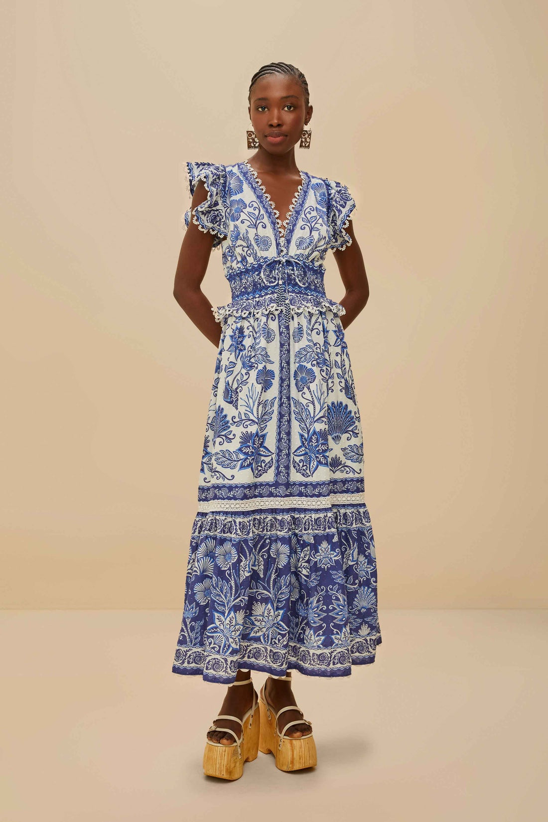 Off-White Shell Garden Maxi Dress