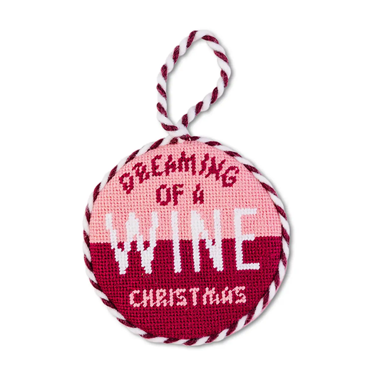 Furbish Studio - Wine Christmas Needlepoint Ornament