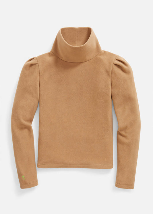 Dudley Stephens Palmer Puff Sleeve Turtleneck - Camel