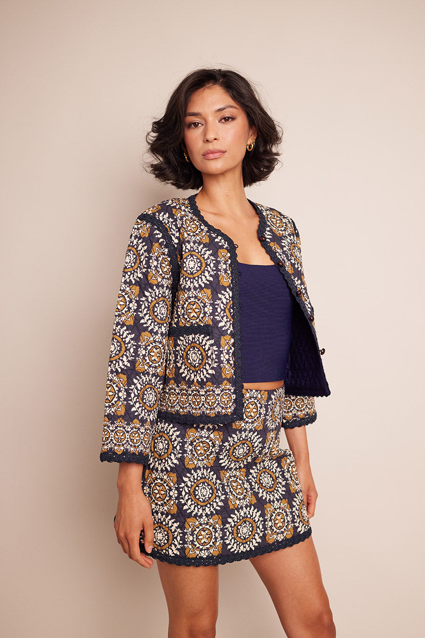 Cara Cara Marissa Jacket - Blue Medallion Tile