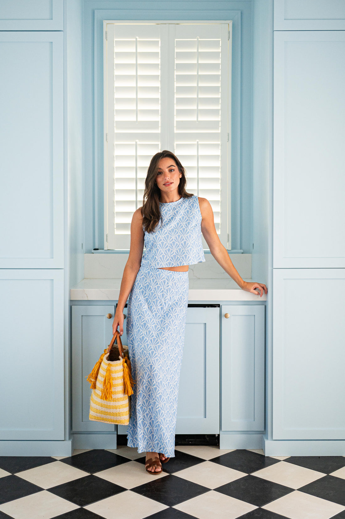 Seashell Print Maxi Skirt Set
