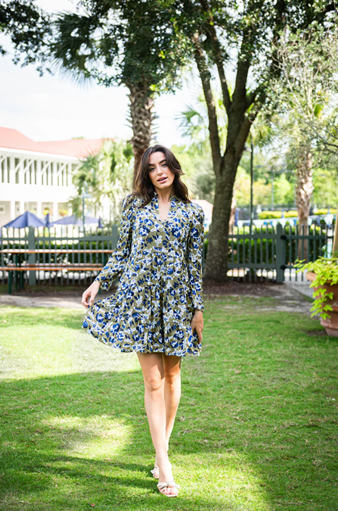 Long Sleeve Tunic Flare Dress - F2503