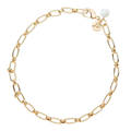 Wheels of Fortune Chain with Mother of Pearl Bead 18"