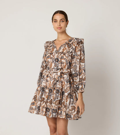 Cleobella Gracelyn Mini Dress - Nutmeg Paisley