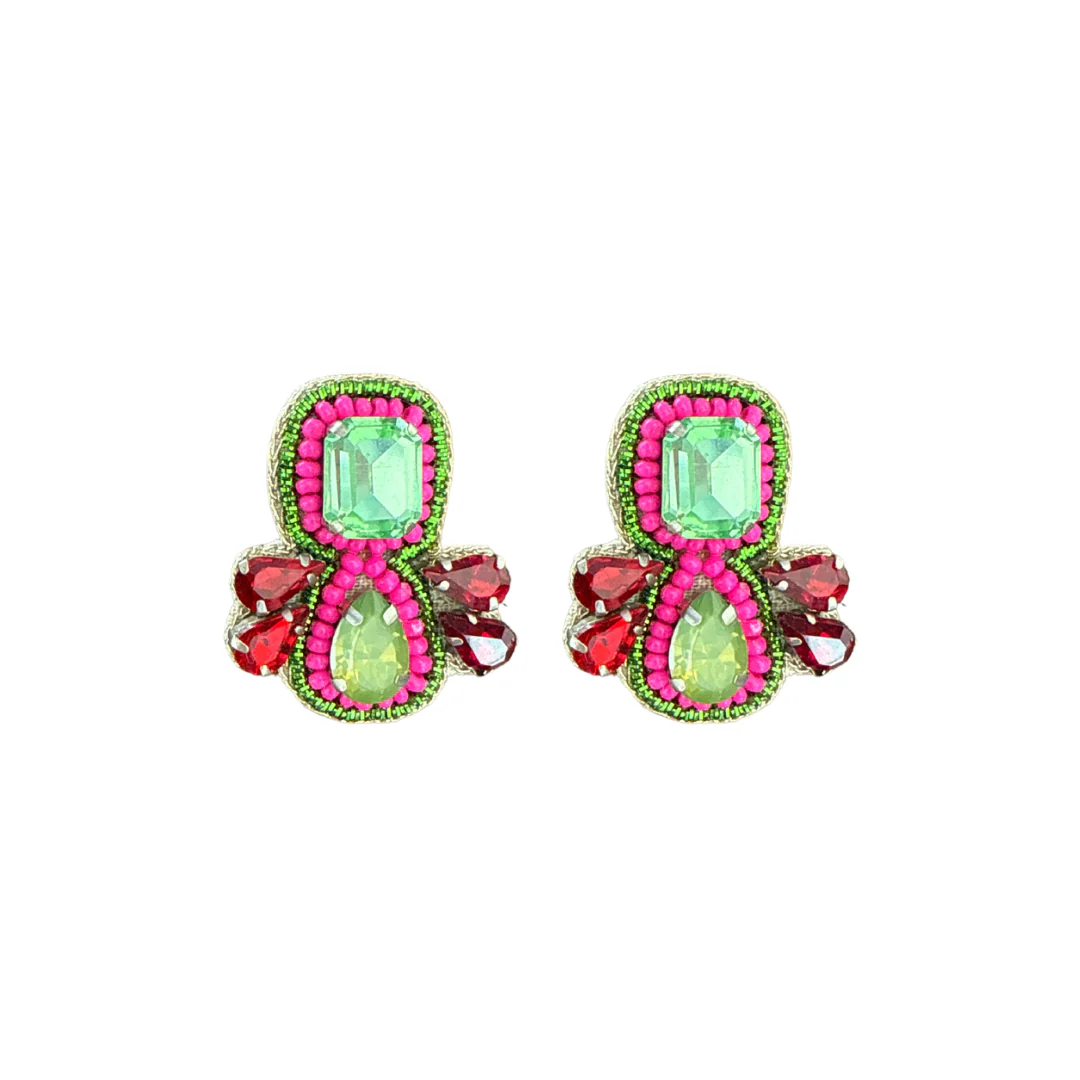 Suri Studs in Red, Green and Pink
