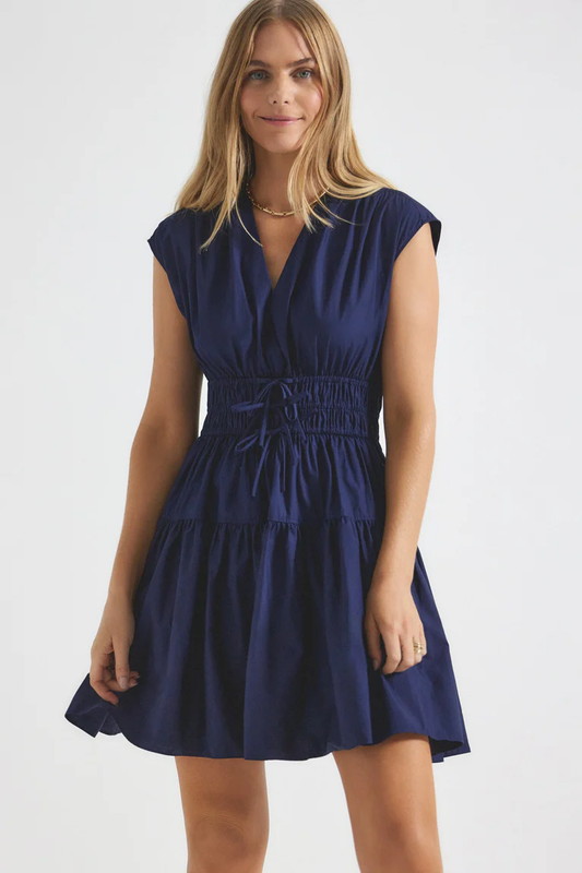 Tora V-Neck Dress in Midnight
