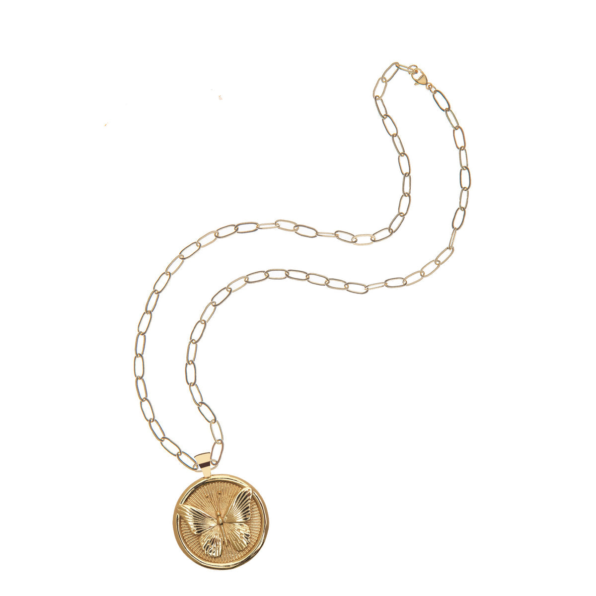 Jane Win FREE JW Original Pendant Coin - 18inch drawn link chain