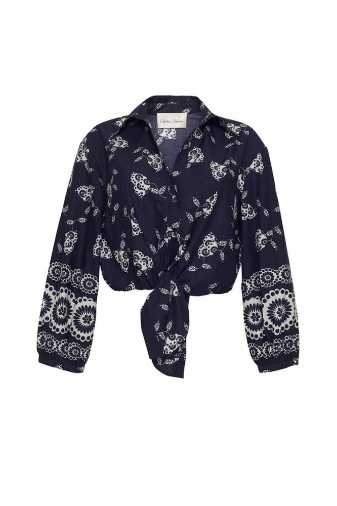Rumson Top Floret Evening Blue