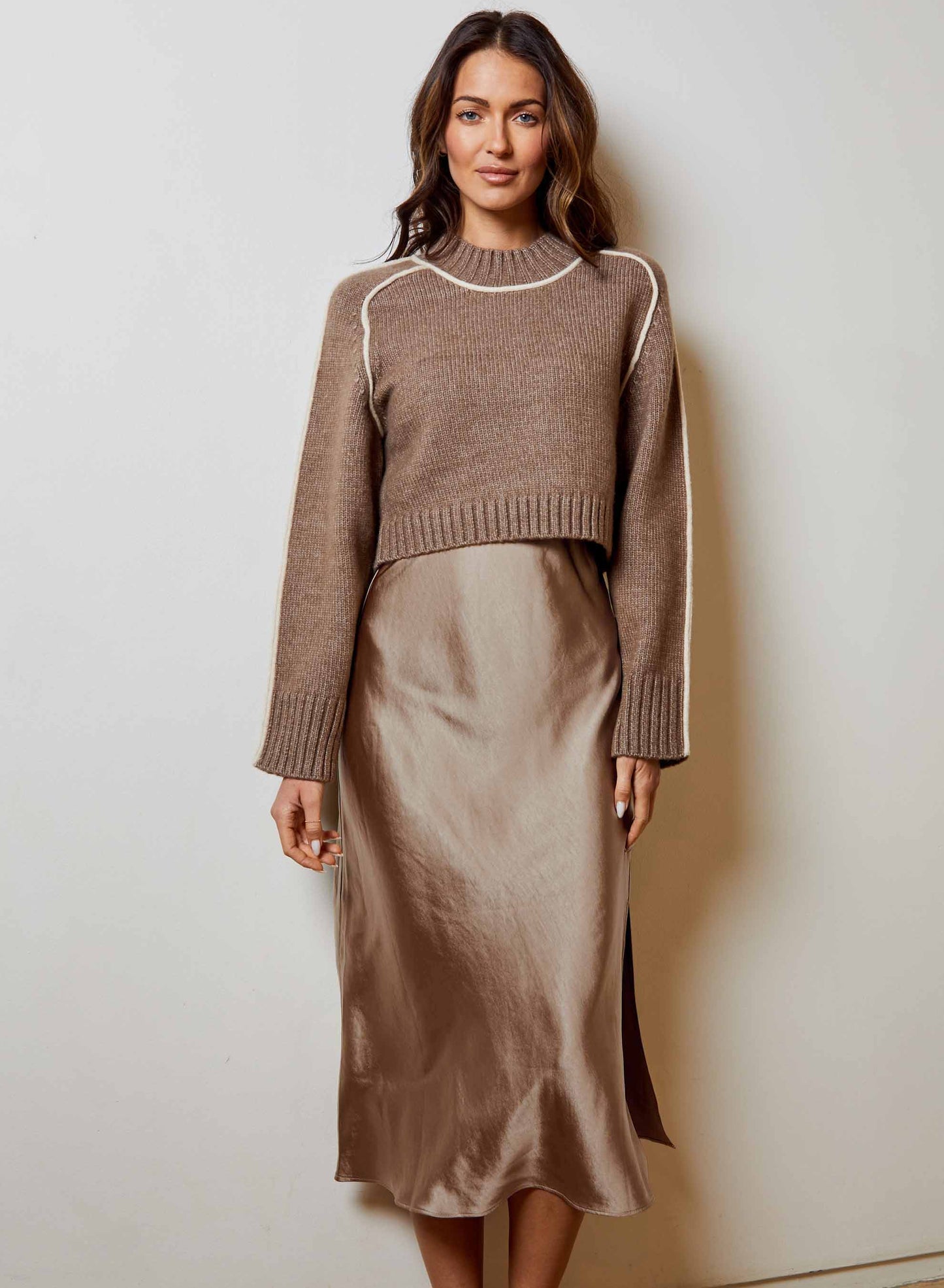 DH NY Nik Sweater Dress Combo - Umber