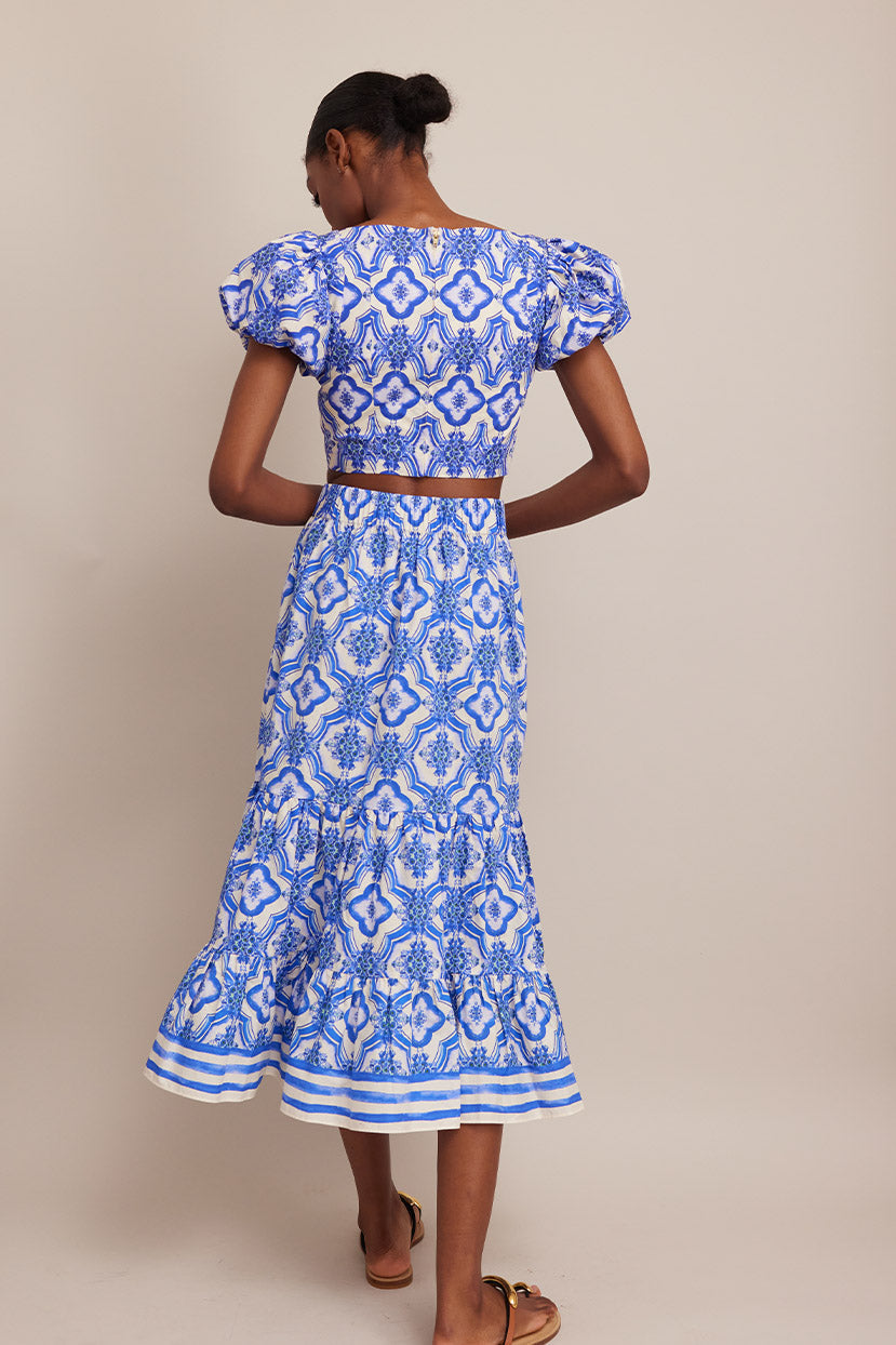 Cara Cara Chase Skirt in Belle Tile Blue  *final sale*