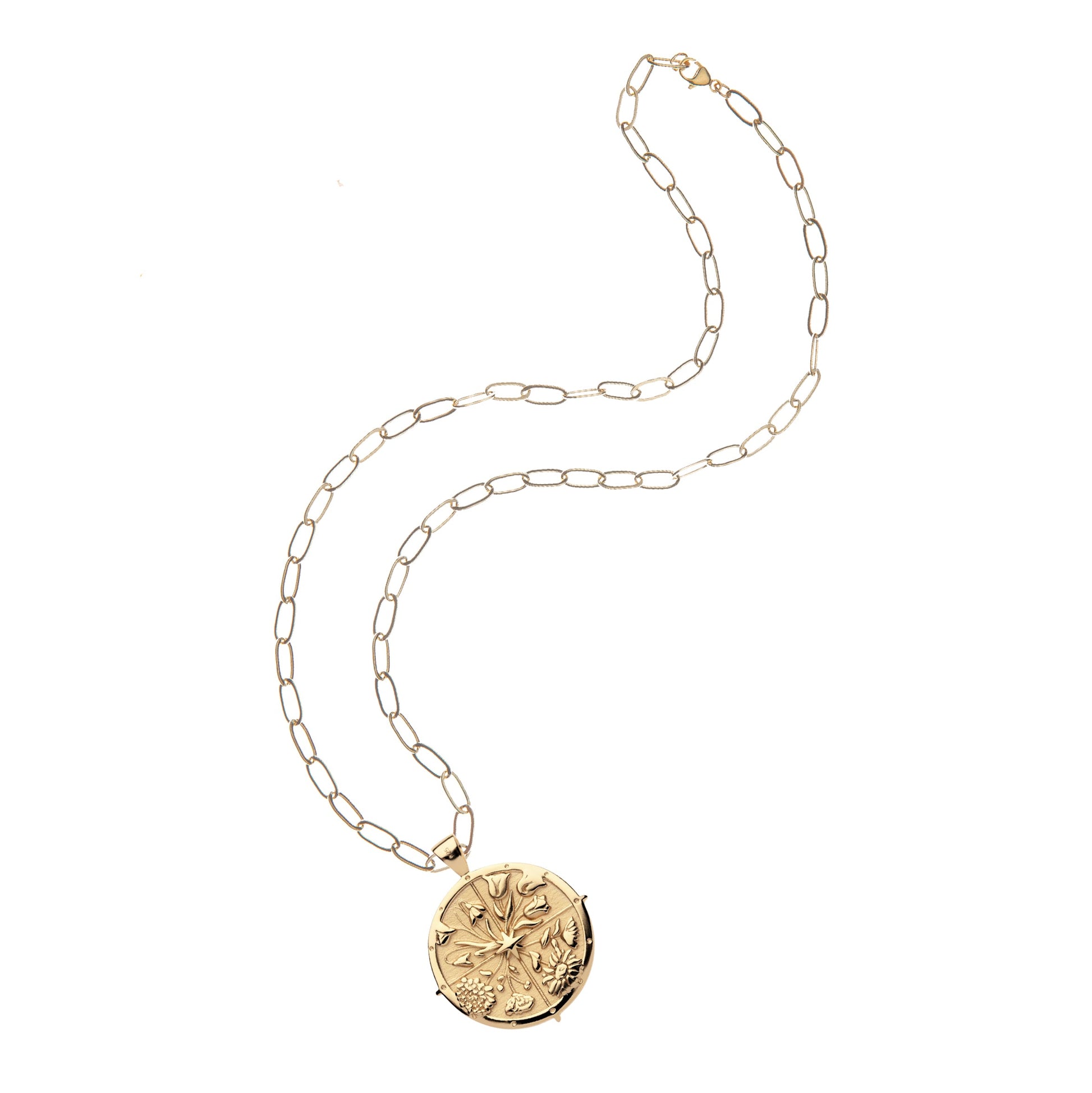 HOPE JW Original Pendant Coin 18" Drawn Link Chain