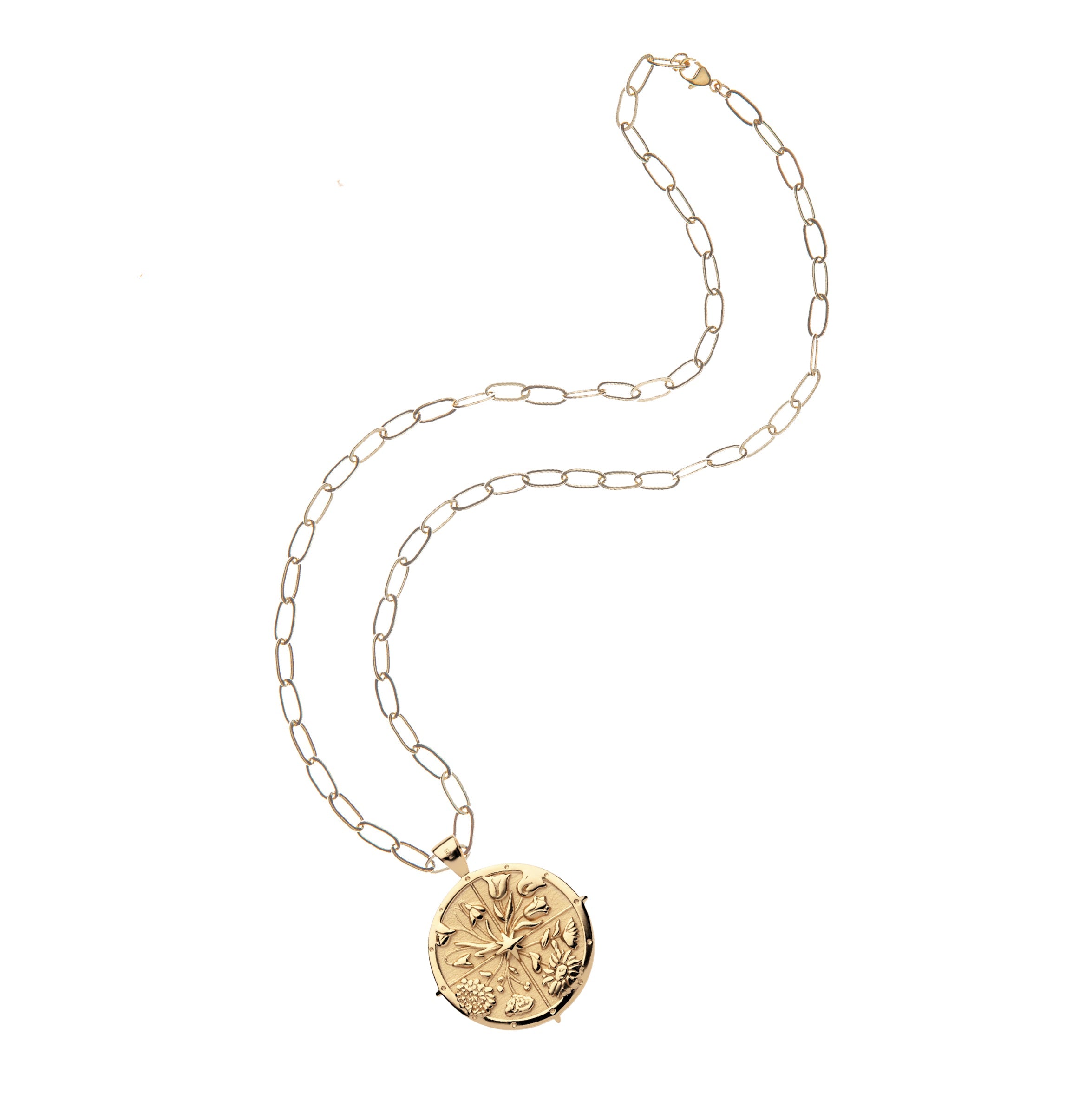 HOPE JW Original Pendant Coin 18" Drawn Link Chain