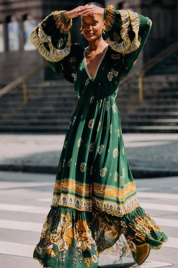 Ayla Green Maxi Dress