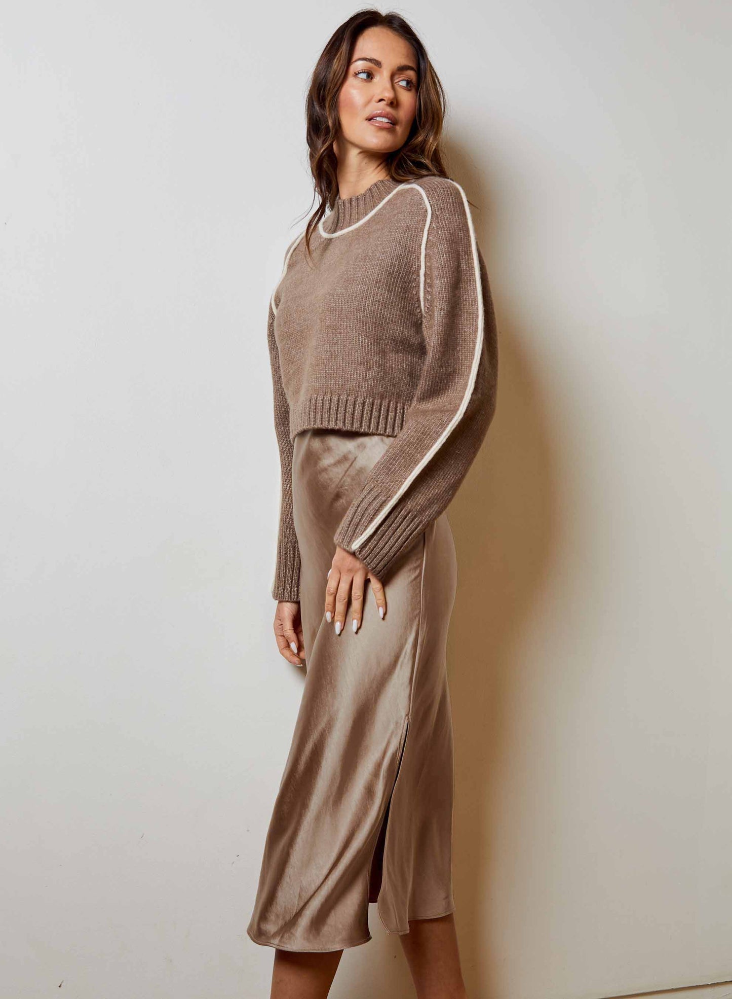 DH NY Nik Sweater Dress Combo - Umber