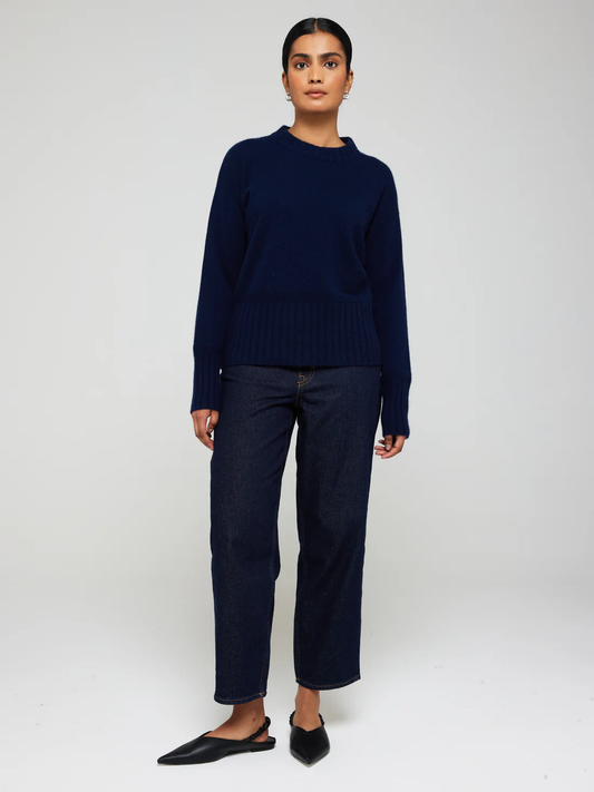 Brodie Navy Cashmere Effie Cashmere Crew Neck