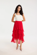 Allison Red Midi Skirt