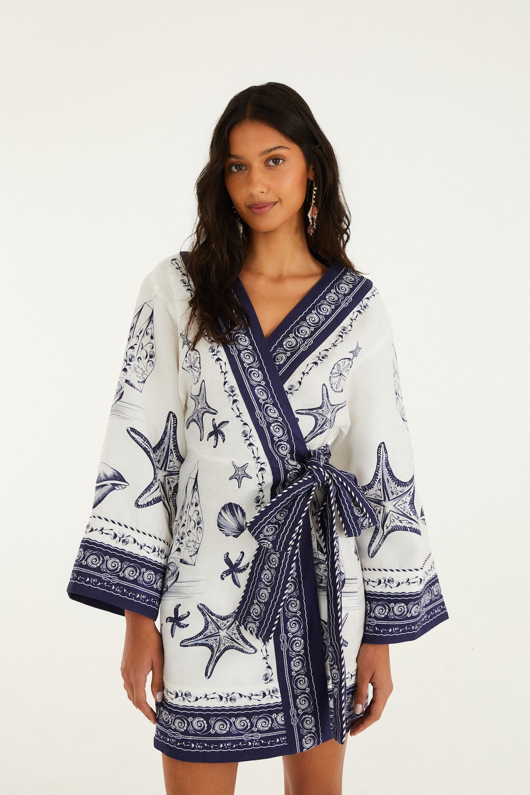 Coast Scarf Off-White Mini Dress
