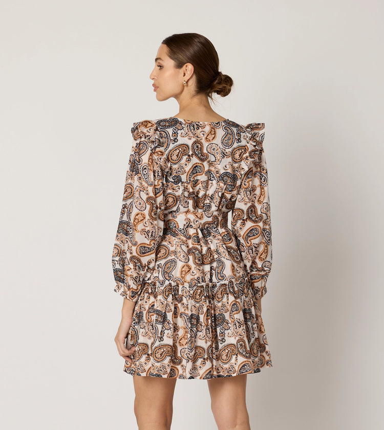 Cleobella Gracelyn Mini Dress - Nutmeg Paisley