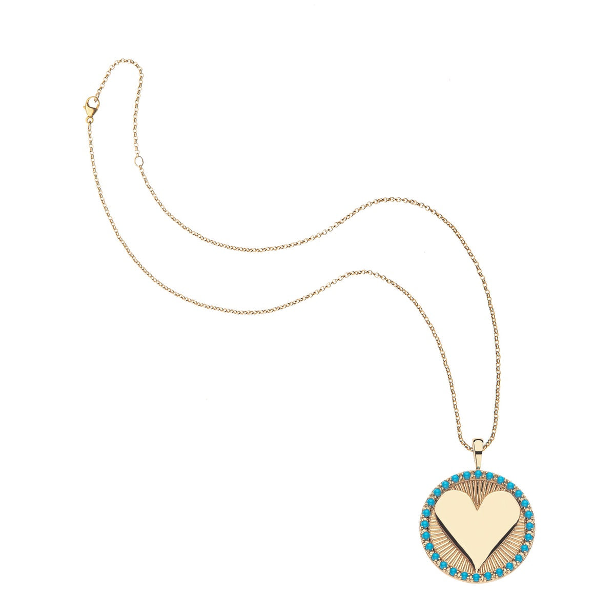 LOVE Embellished Hearts Find Me in Turquoise - Classic Rolo Chain