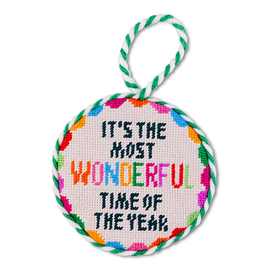 Furbish Studio - Wonderful Time Needlepoint Ornament