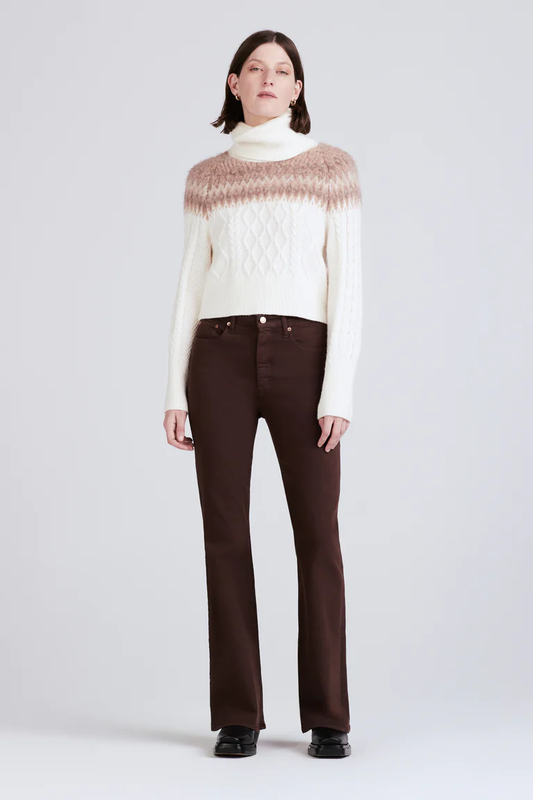 Derek Lam Marcella Cable Knit and Fair Isle Turtleneck
