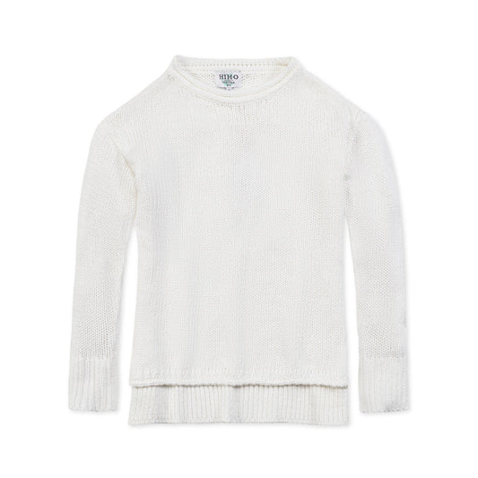 Hi Ho Relaxed Crew Sweater - White