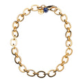 Chunky Link Chain with Lapis Bead 18 Inches