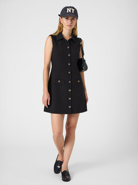 French Connection Azra Twill Sleeveless Button Down Dress