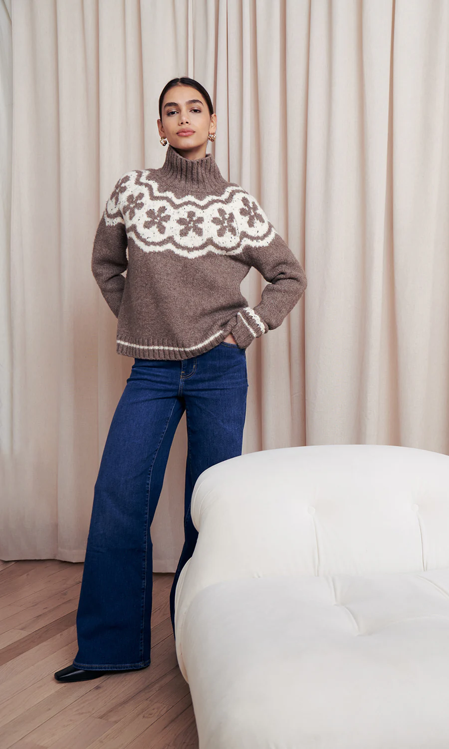 Blanchie Daisy Yoke Fairisle Sweater