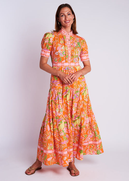 CK Bradley Annabelle Short Sleeve Dress in Eden Orange