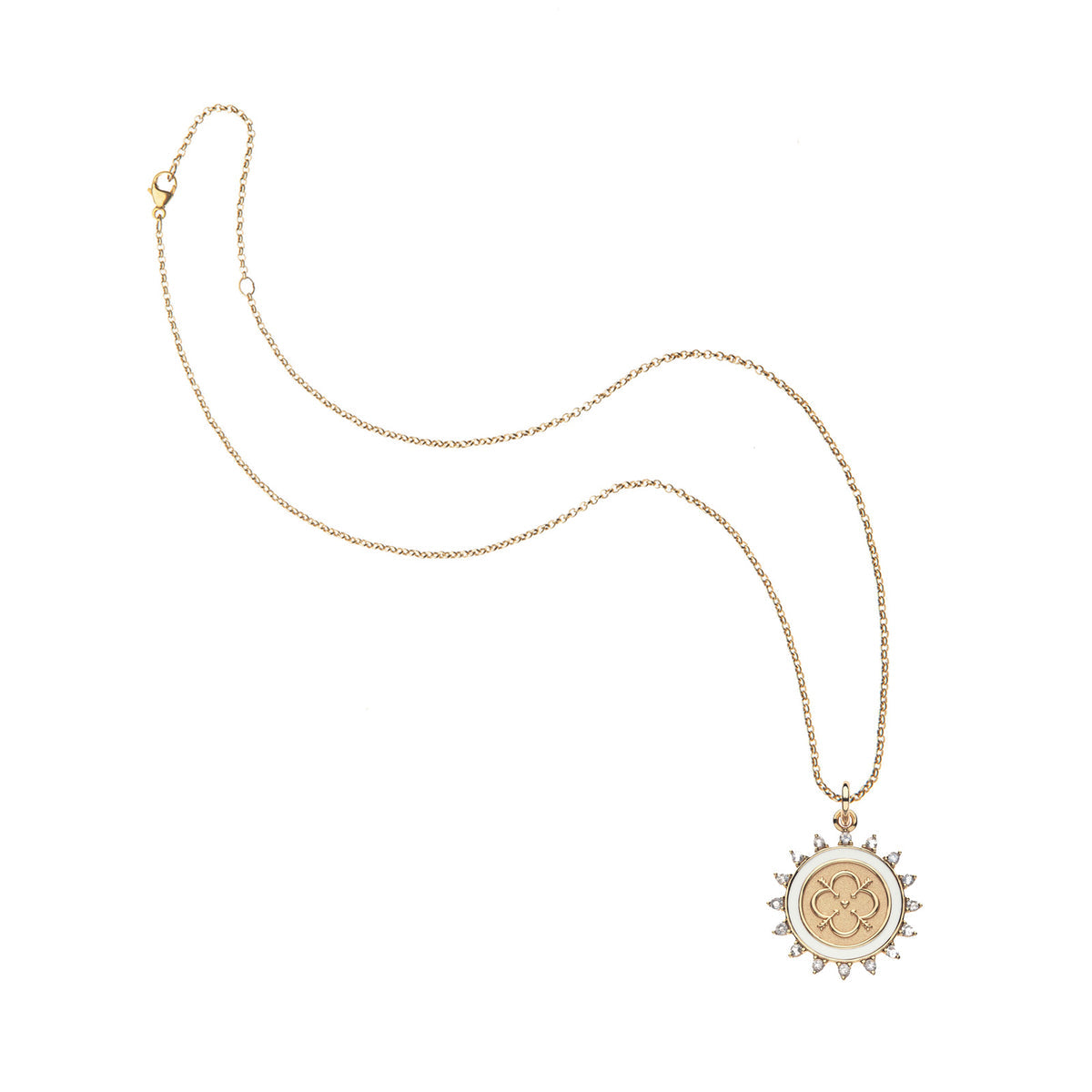 LOVE Petite Embellished Coin 16-18" Classic Rolo Chain
