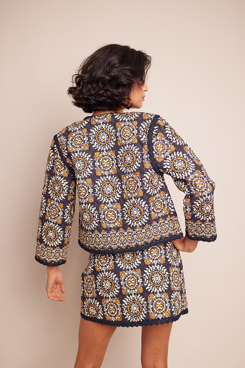 Cara Cara Marissa Jacket - Blue Medallion Tile