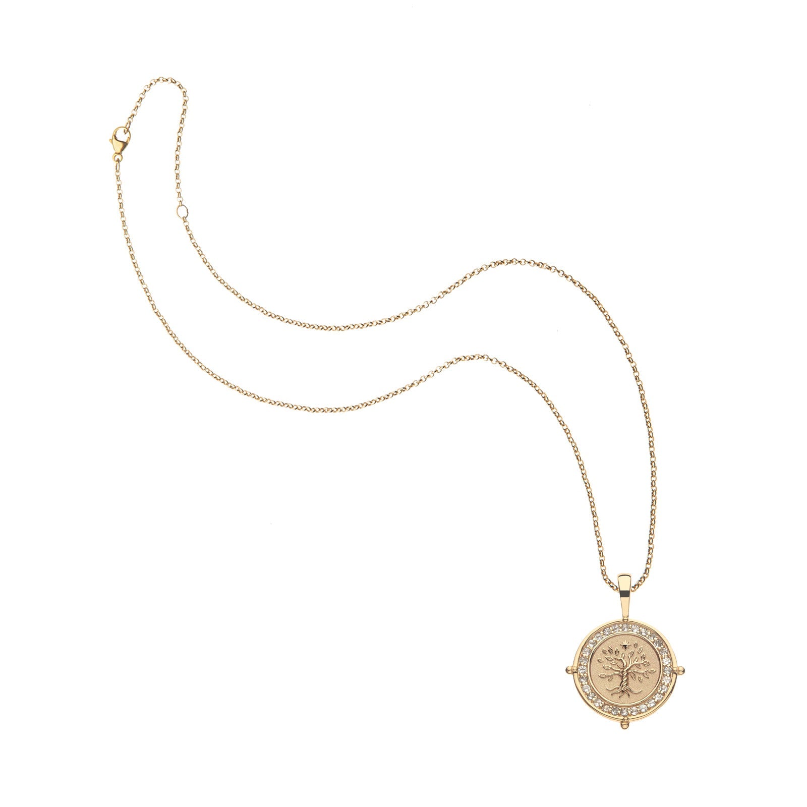 FAITH Petite Embellished Coin - Rolo Chain