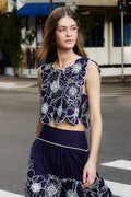 Blue Richelieu Top