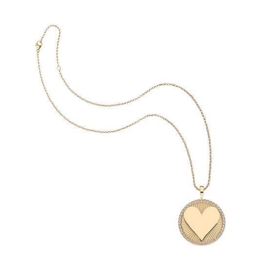 LOVE Embellished Hearts Find Me in White Topaz - Classic Rolo Chain