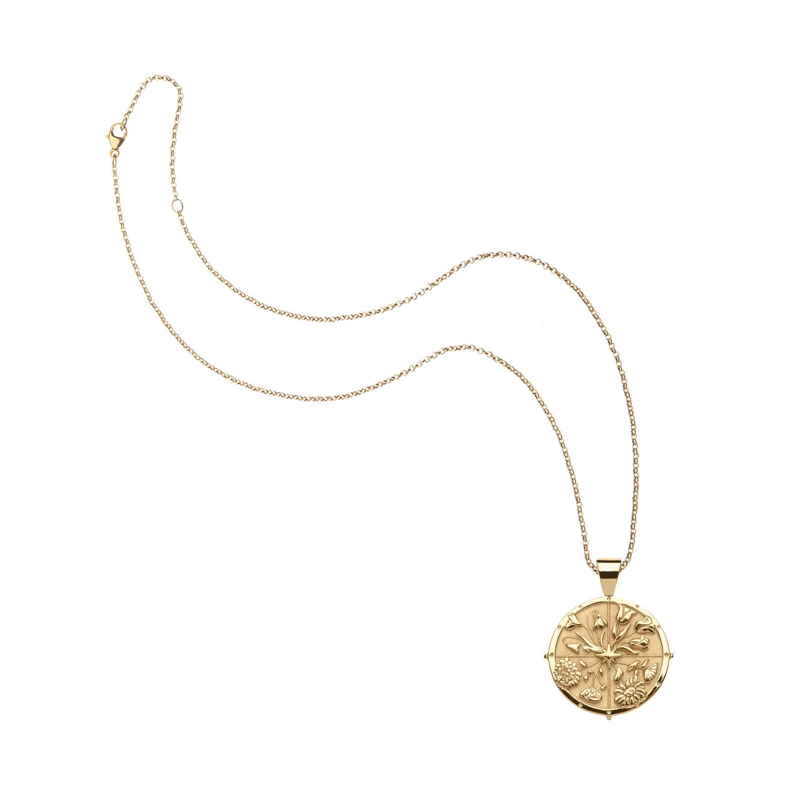 HOPE JW Small Pendant Coin 16-18" Beaded Satellite Chain