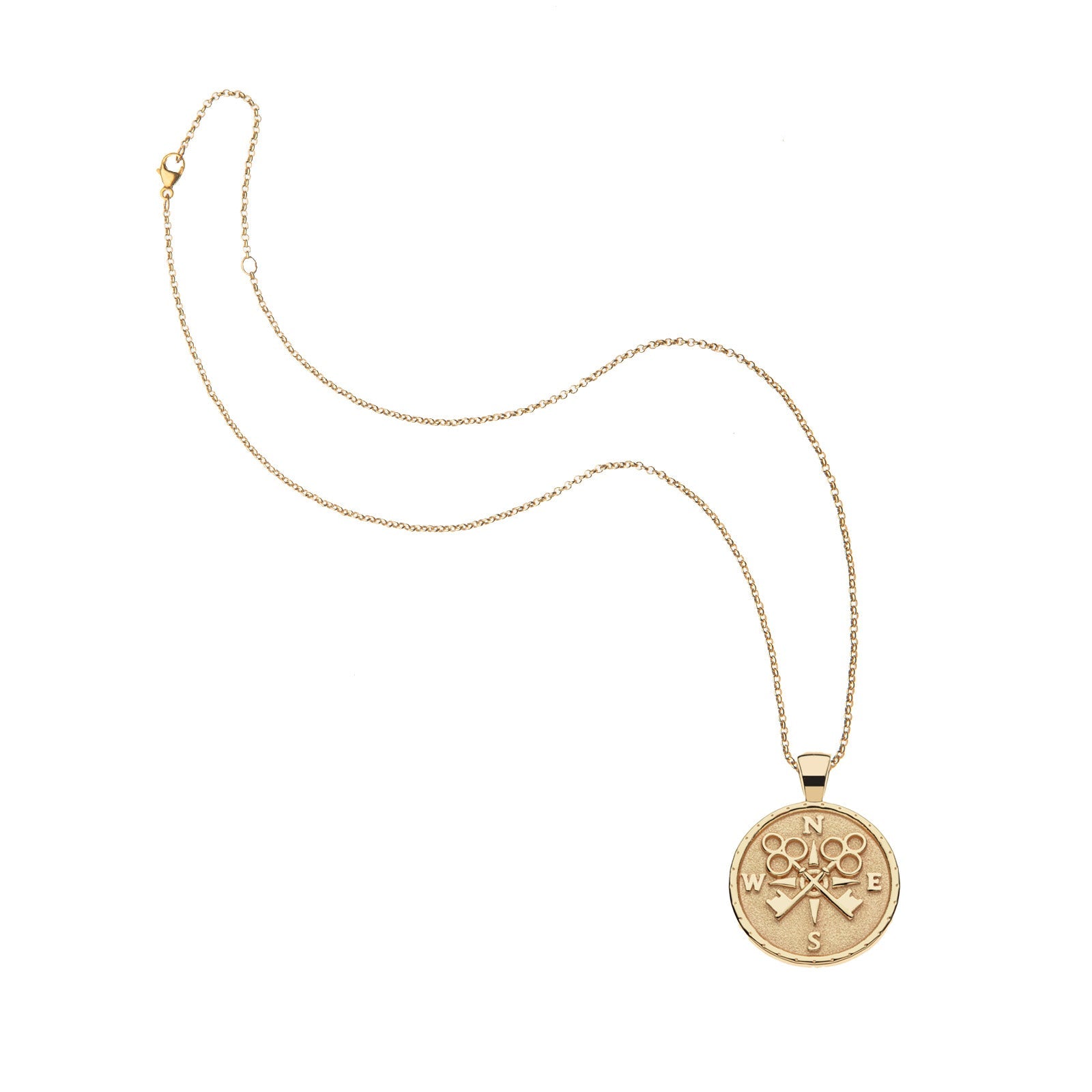 FOREVER JW Small Pendant Coin 16-18" Beaded Satellite Chain