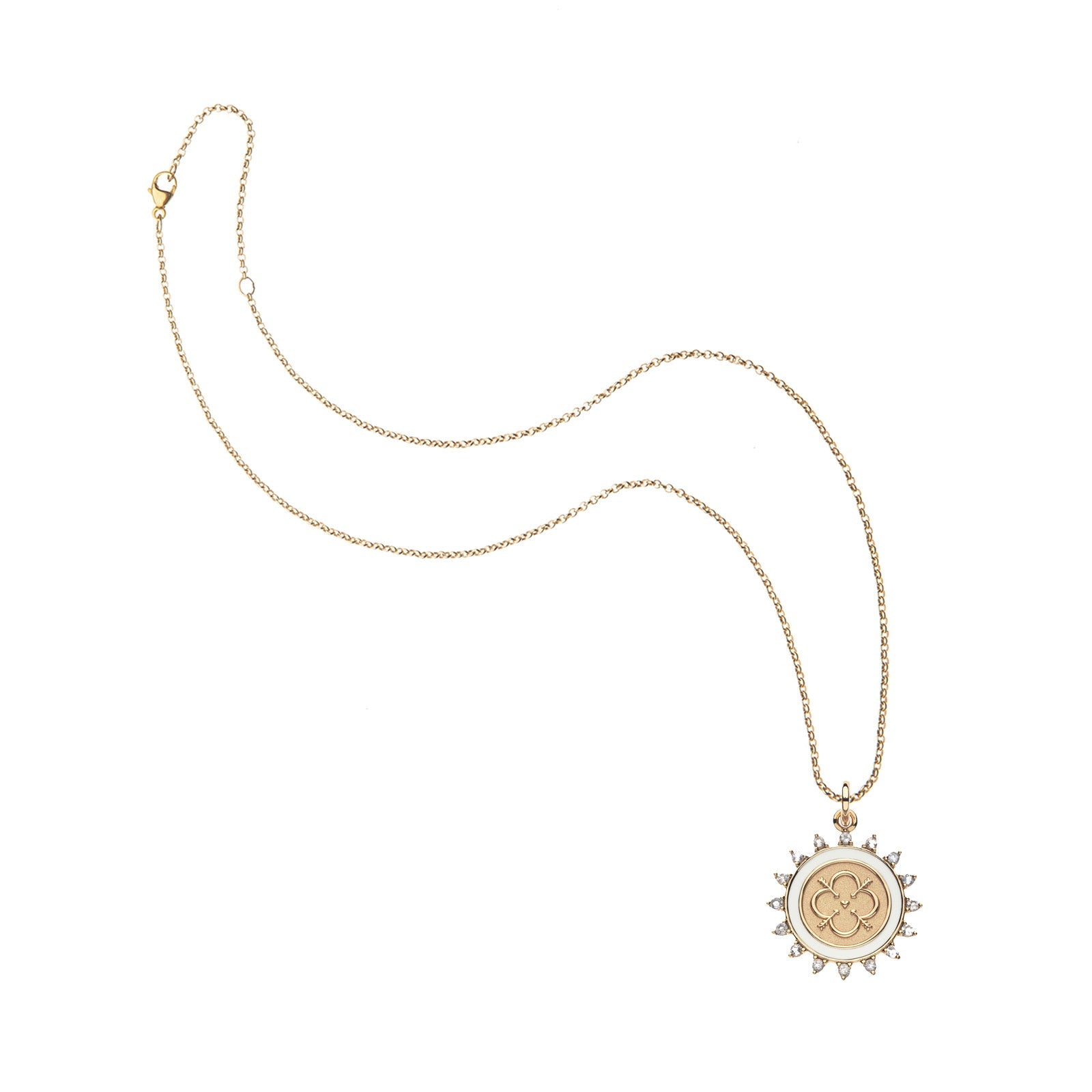 LOVE Petite Embellished Coin - Classic Rolo Chain