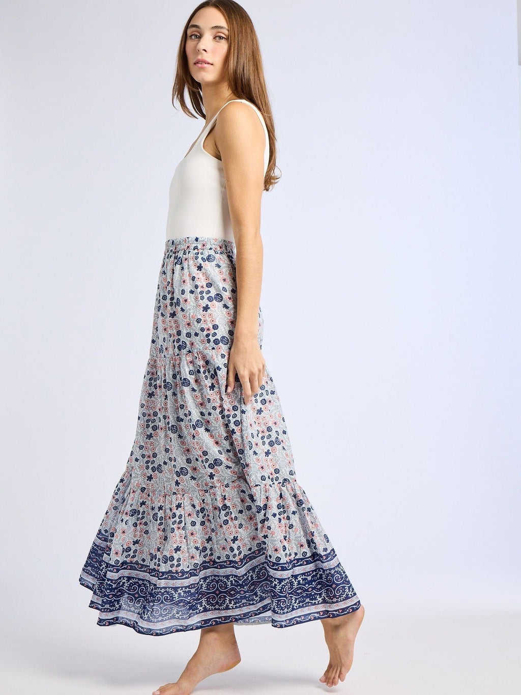 Paola Skirt | Navy Floral