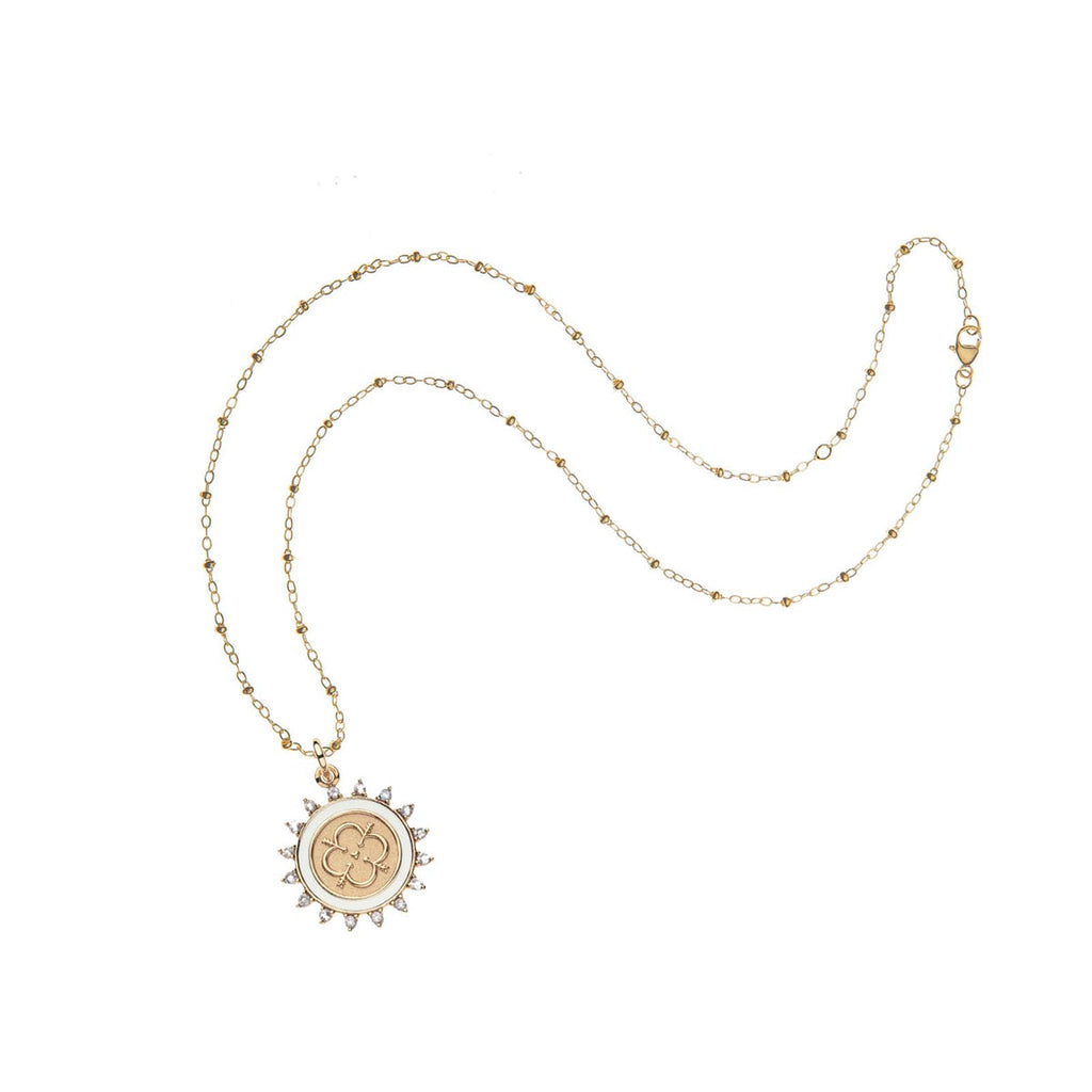 LOVE JW Small Pendant Coin 16-18" Beaded Satellite Chain
