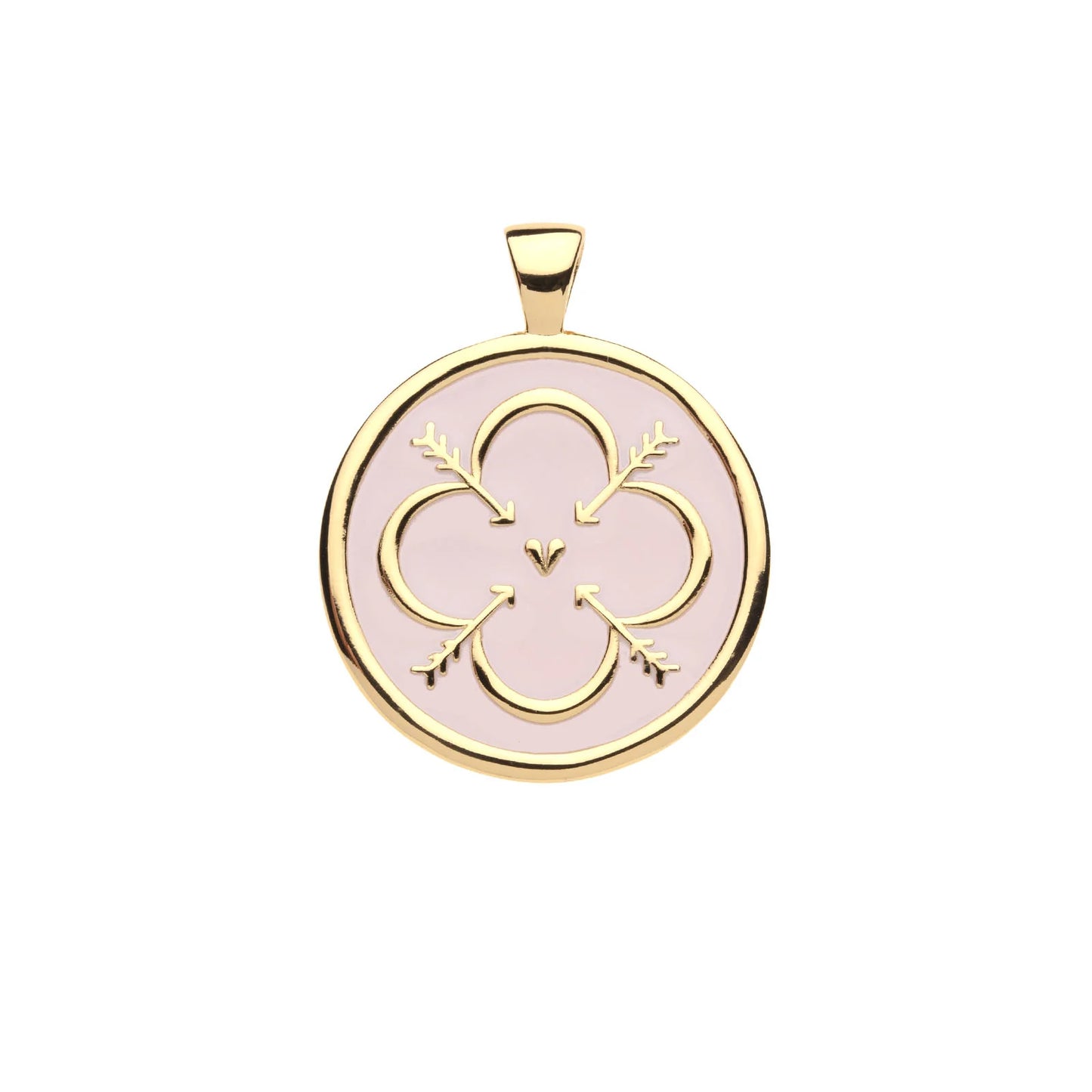 Jane Win LOVE JW Original Pendant Coin in Pale Dogwood Enamel